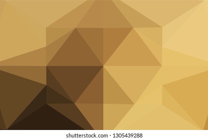 Dark Yellow, Orange vector abstract polygonal texture. Brand new colored illustration in blurry style with gradient. Triangular pattern for your business design.