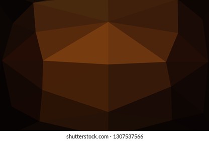 Dark Yellow, Orange vector abstract polygonal texture. Geometric illustration in Origami style with gradient. Triangular pattern for your business design.