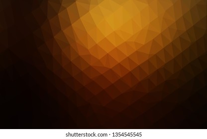 Dark Yellow, Orange vector abstract mosaic backdrop. An elegant bright illustration with gradient. Completely new template for your business design.