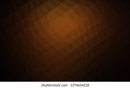 Dark Yellow, Orange vector abstract mosaic pattern. Shining colored illustration in a Brand new style. Template for your brand book.