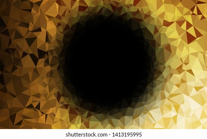 Dark Yellow, Orange vector abstract mosaic backdrop. Geometric illustration in Origami style with gradient. New texture for your design.