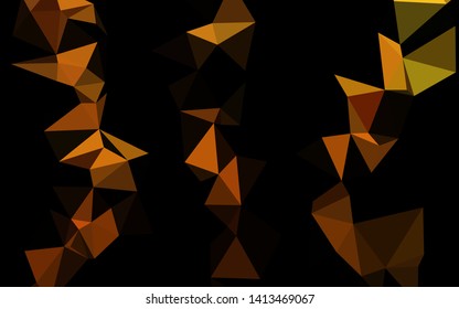 Dark Yellow, Orange vector abstract polygonal texture. Shining illustration, which consist of triangles. Completely new design for your business.