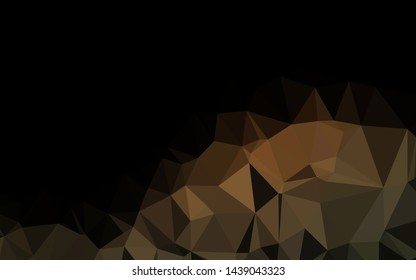 Dark Yellow, Orange vector abstract polygonal layout. Geometric illustration in Origami style with gradient. Template for your brand book.