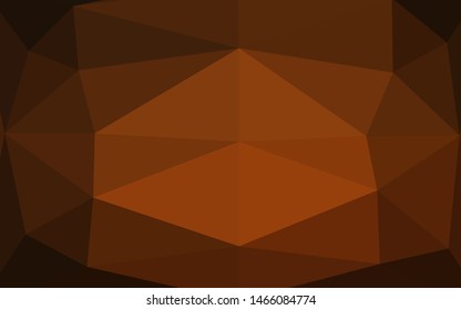 Dark Yellow, Orange vector abstract mosaic pattern. Colorful illustration in Origami style with gradient.  Template for your brand book.