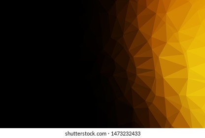 Dark Yellow, Orange vector abstract mosaic background. A sample with polygonal shapes. Template for a cell phone background.