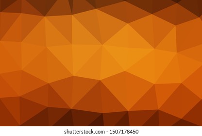 Dark Yellow, Orange vector abstract polygonal cover. Glitter abstract illustration with an elegant design. Brand new style for your business design.