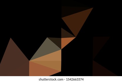 Dark Yellow, Orange vector abstract mosaic backdrop. Triangular geometric sample with gradient.  Polygonal design for your web site.