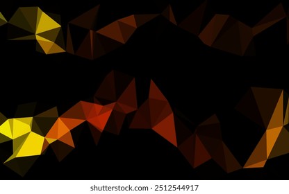 Dark Yellow, Orange vector abstract mosaic background. Geometric illustration in Origami style with gradient. Completely new template for your business design.