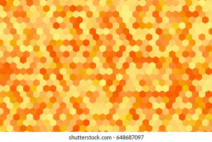 Dark Yellow, Orange vector abstract textured polygonal background. Brand-new blurry hexagonal design. Pattern can be used for background.
