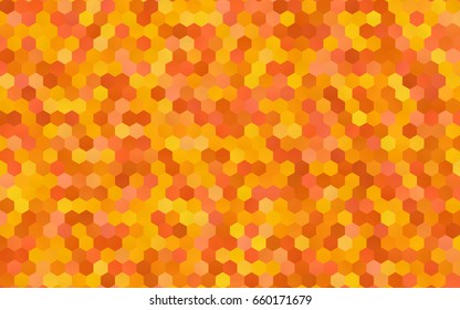 Dark Yellow, Orange vector abstract textured polygonal background. Brand-new blurry hexagonal design. Pattern can be used for background.