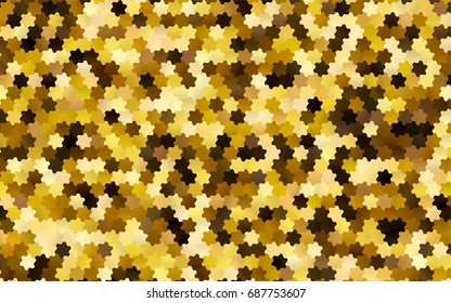 Dark Yellow, Orange vector abstract textured polygonal background. Brand-new blurry hexagonal design. Pattern can be used for background.