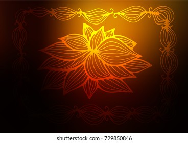 Dark Yellow, Orange vector abstract doodle pattern. A completely new color illustration in doodle style. Brand-new style for your business design.