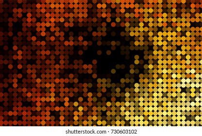 Dark Yellow, Orange vector abstract pattern with circles. Geometry template for your business design. Background with colored spheres.