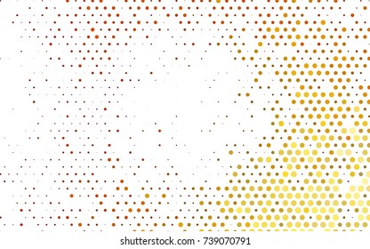 Dark Yellow, Orange vector abstract pattern with circles. Geometry template for your business design. Background with colored spheres.
