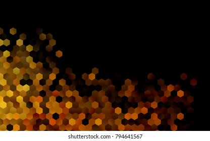 Dark Yellow, Orange vector abstract textured polygonal background. Brand-new blurry hexagonal design. Pattern can be used for background.
