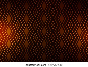 Dark Yellow, Orange vector backdrop with lines, cubes. Colorful illustration with lines, cubes on abstract template. Pattern for ads, posters, banners.