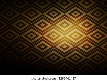 Dark Yellow, Orange vector backdrop with lines, cubes. Colorful decorative design in simple style with lines, rhombuses. Backdrop for TV commercials.