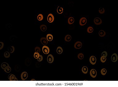 Dark Yellow, Orange vector backdrop with dots. Modern abstract illustration with colorful water drops. Pattern for beautiful websites.