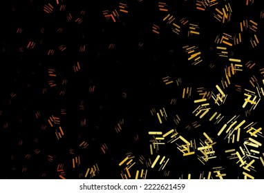 Dark yellow, orange vector backdrop with long lines. Blurred decorative design in simple style with lines. Pattern for business booklets, leaflets.