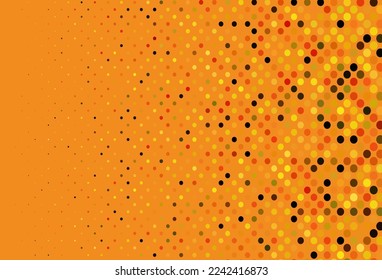 Dark Yellow, Orange vector backdrop with dots. Glitter abstract illustration with blurred drops of rain. Pattern for beautiful websites.