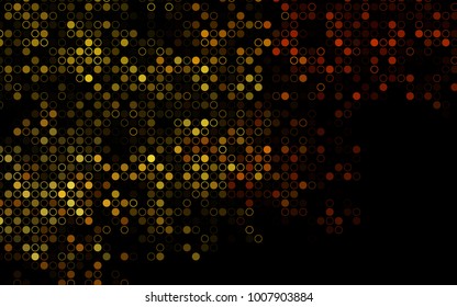 Dark Yellow, Orange vector  background with bubbles. Modern abstract illustration with colorful water drops. The pattern can be used for aqua ad, booklets.