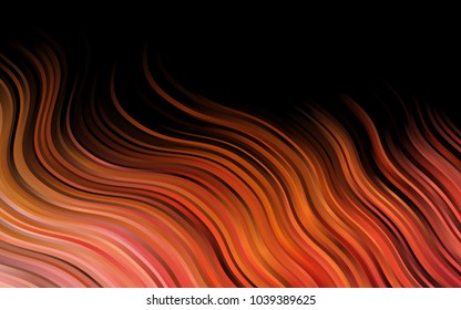 Dark Yellow, Orange vector background with abstract lines. Colorful abstract illustration with gradient lines. A completely new marble design for your business.