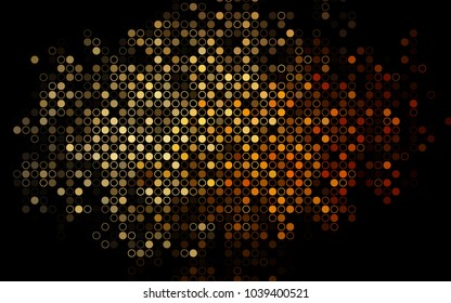 Dark Yellow, Orange vector  background with bubbles. Abstract illustration with colored bubbles in nature style. The pattern can be used for aqua ad, booklets.