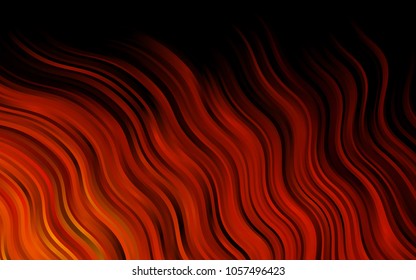 Dark Yellow, Orange vector background with lava shapes. Shining illustration, which consist of blurred lines, circles. Marble design for your web site.
