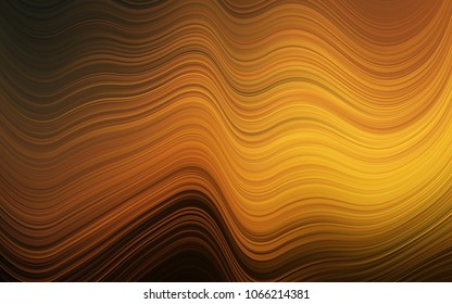 Dark Yellow, Orange vector background with curved circles. Colorful abstract illustration with gradient lines. Marble style for your business design.