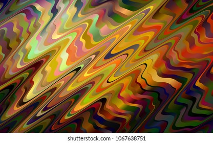 Dark Yellow, Orange vector background with lava shapes. Shining crooked illustration in marble style. The elegant pattern for brand book.