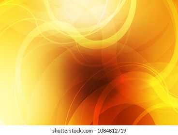 Dark Yellow, Orange vector background with lamp shapes. Colorful illustration in abstract marble style with gradient. A new texture for your  ad, booklets, leaflets.