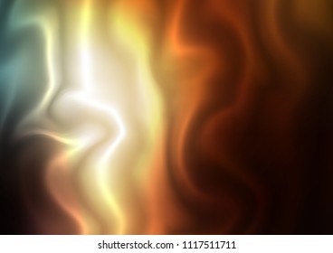 Dark Yellow, Orange vector background with lava shapes. Modern gradient abstract illustration with bandy lines. The best blurred design for your business.