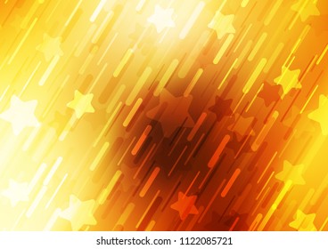 Dark Yellow, Orange vector background with straight lines. Glitter abstract illustration with colored sticks. The pattern can be used as ads, poster, banner for commercial.
