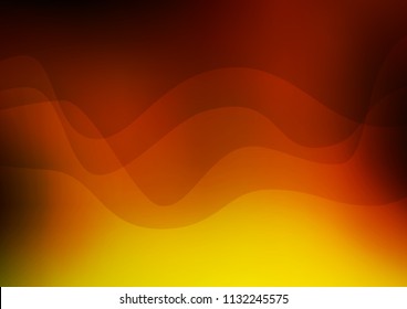 Dark Yellow, Orange vector background with liquid shapes. Geometric illustration in marble style with gradient.  New composition for your brand book.