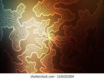 Dark Yellow, Orange vector background with bent lines. A completely new color illustration in marble style. Marble style for your business design.