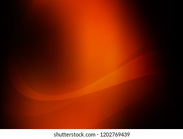 Dark Yellow, Orange vector background with bent ribbons. Blurred geometric sample with gradient bubbles.  A completely new template for your business design.