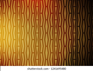 Dark Yellow, Orange vector background with straight lines. Decorative shining illustration with lines on abstract template. The template can be used as a background.