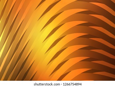 Dark Yellow, Orange vector background with straight lines. Lines on blurred abstract background with gradient. Smart design for your business advert.