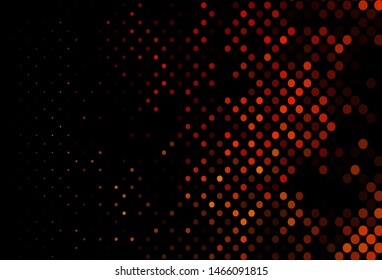 Dark Yellow, Orange vector background with bubbles. Abstract illustration with colored bubbles in nature style. Completely new template for your brand book.