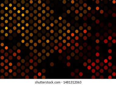 Dark Yellow, Orange vector background with bubbles. Abstract illustration with colored bubbles in nature style. Pattern for beautiful websites.