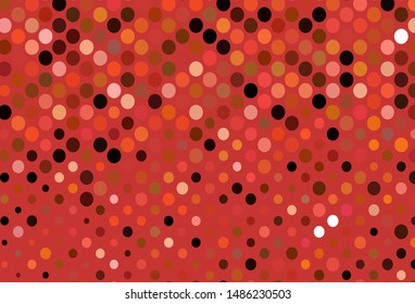 Dark Yellow, Orange vector background with bubbles. Glitter abstract illustration with blurred drops of rain. Design for business adverts.