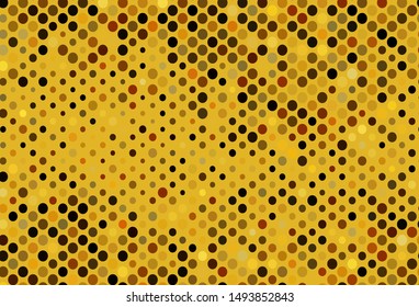 Dark Yellow, Orange vector background with bubbles. Illustration with set of shining colorful abstract circles. Design for business adverts.