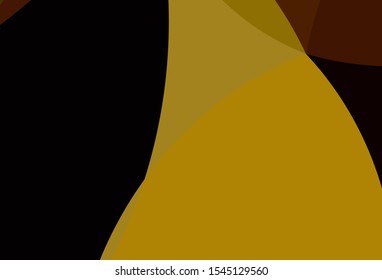 Dark Yellow, Orange vector background with lamp shapes. Shining illustration, which consist of blurred lines, circles. Brand new design for your ads, poster, banner.