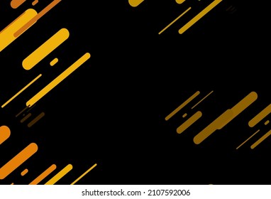 Amarillo oscuro, fondo vectorial naranja con líneas rectas. Líneas sobre fondo abstracto borroso con degradado. Patrón para anuncios, afiches, banners.