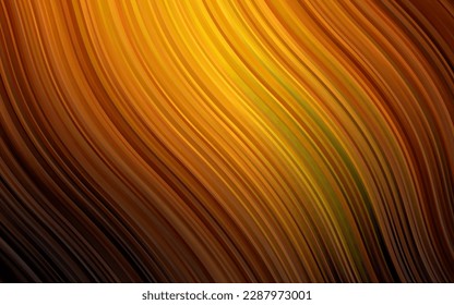 Amarillo oscuro, fondo vectorial naranja con líneas abstractas. Una elegante ilustración brillante con gradiente. Una plantilla completamente nueva para el diseño de su negocio.