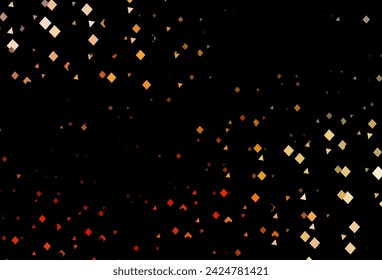 Amarillo oscuro, fondo de vector naranja con triángulos, círculos, cubos. Círculos, líneas, rombo con gradiente colorido. El mejor diseño para su anuncio, póster, banner.