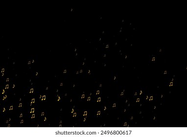 Dark Yellow, Orange vector background with music symbols. Modern abstract illustration with melody keys. Modern design for wallpapers.