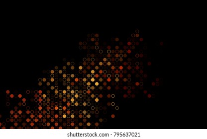 Dark Yellow, Orange vector  background with dots. Glitter abstract illustration with blurred drops of rain. The pattern can be used for ads, leaflets of liquid.