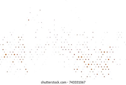 Dark Yellow, Orange vector banner with circles, spheres. Abstract spots. Background of Art bubbles in halftone style with colored gradient.