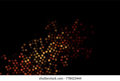 Dark Yellow, Orange vector banner with circles, spheres. Abstract spots. Background of Art bubbles in halftone style with colored gradient.